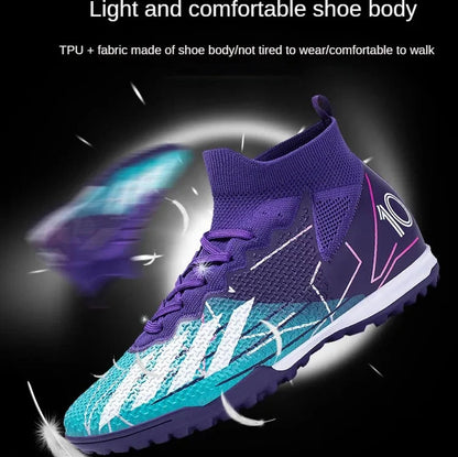 Messi Style High Top Soccer Cleats/TF/FG Professional Football Shoes - The GoatFind