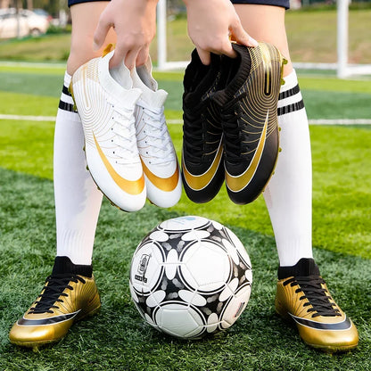Golden Boots Chirstiano Ronaldo Style Soccer Cleats Kids Youth Indoor/FG - The GoatFind