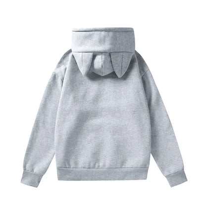 Women's Solid Sweatshirt Pullovers with Cat Ears/Loose Hoodies - The GoatFind