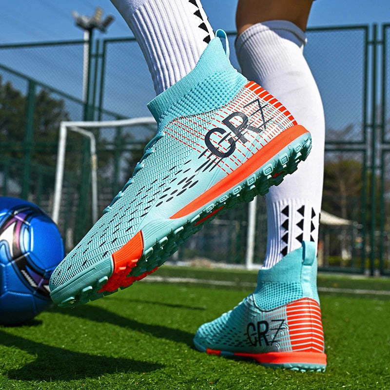 Ronaldo Style CR7 High top Best Soccer Cleats Shoes Youth/Kids Indoor/Outdoor