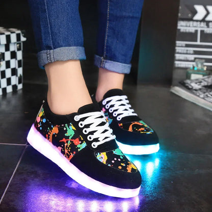 Luminous Light Up LED Sneakers/Glowing Tron Unisex Rechargeable Couple's Shoes - The GoatFind