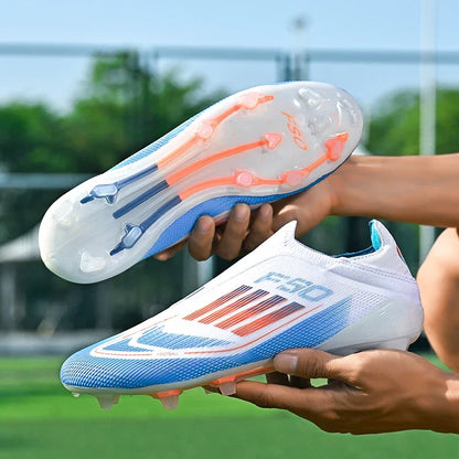 Laceless Soccer Cleats Messi/Salah/Yamal F50 Style Shoes Without lace Youth - The GoatFind