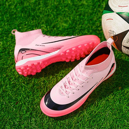 New Ronaldo Style CR Soccer Cleats/High Top TF/FG Shoes Adult/Youth - The GoatFind