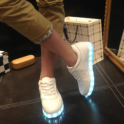 Luminous Light Up LED Sneakers/Glowing Tron Unisex Rechargeable Couple's Shoes - The GoatFind