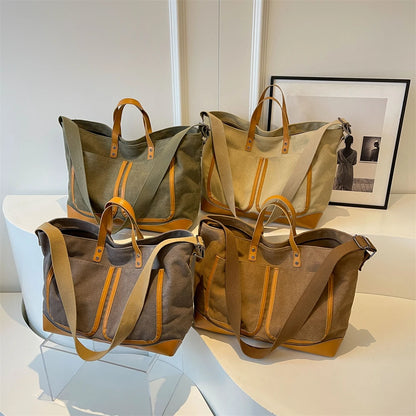 Multi Pockets Canvas Large Tote Bags/Shopper Shoulder Bag For Women - The GoatFind