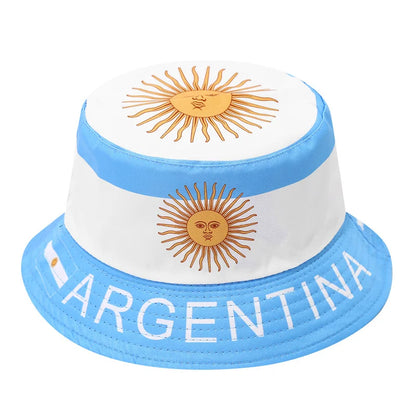National Flag Bucket 2026 Soccer World Hat Reversible Sun Hat Cup