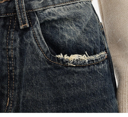 Womens Loose Wide leg Denim Jeans/Japanese Streetwear Baggy Fashion - The GoatFind