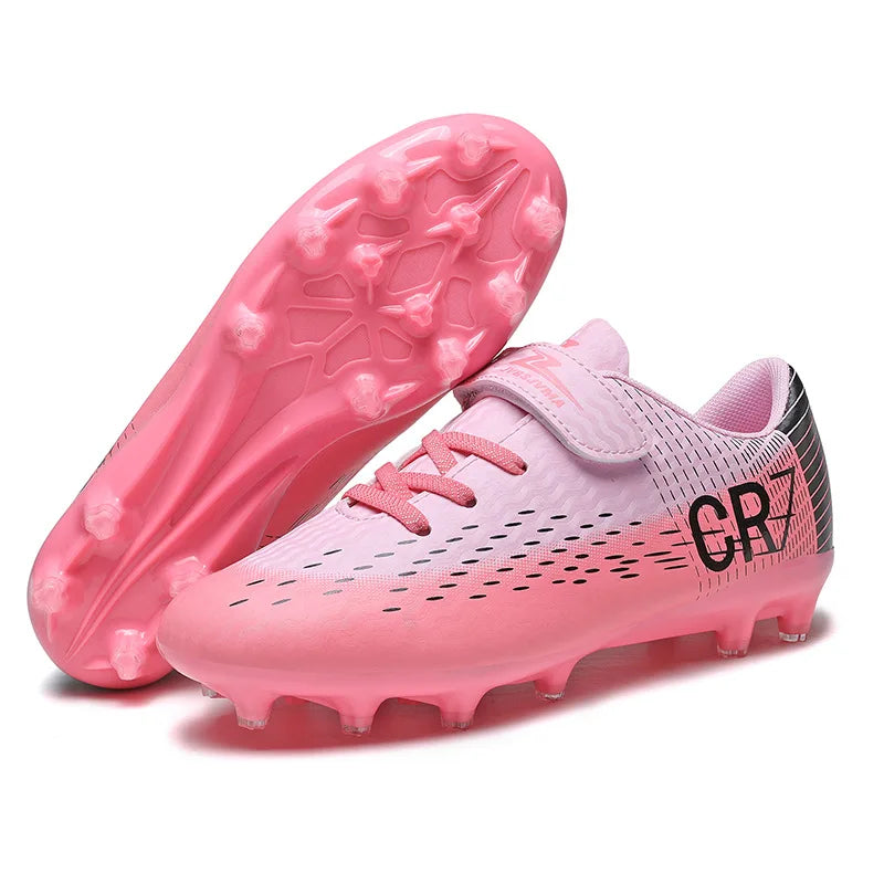 New CR7 Style Children Soccer Shoes | Cleats Ronaldo Style FG TURF Kids