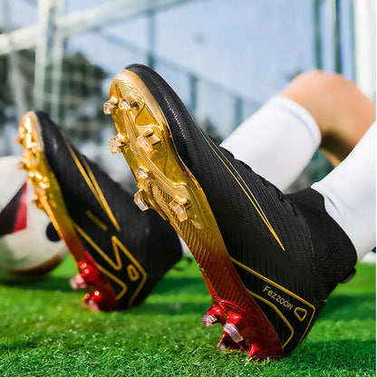 New Youth Soccer Cleats/Gold Mirror Bottom/CR7 Ronaldo Shoes TF/FG - The GoatFind