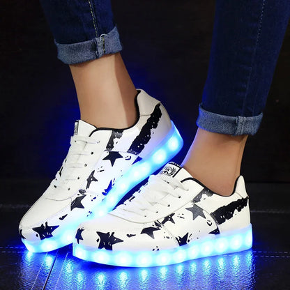 Luminous Light Up LED Sneakers/Glowing Tron Unisex Rechargeable Couple's Shoes - The GoatFind