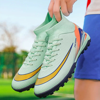 New Ronaldo Style CR Soccer Cleats/High Top TF/FG Shoes Adult/Youth - The GoatFind