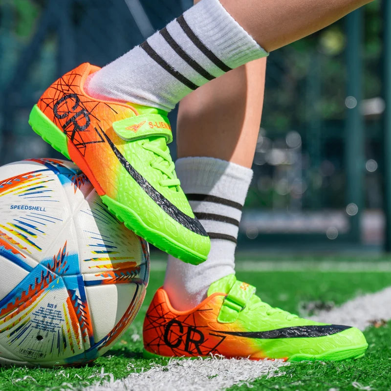 New Ronaldo Kids Soccer Cleats/Shoes/Boots Boy Girl futbol CR7 Youth