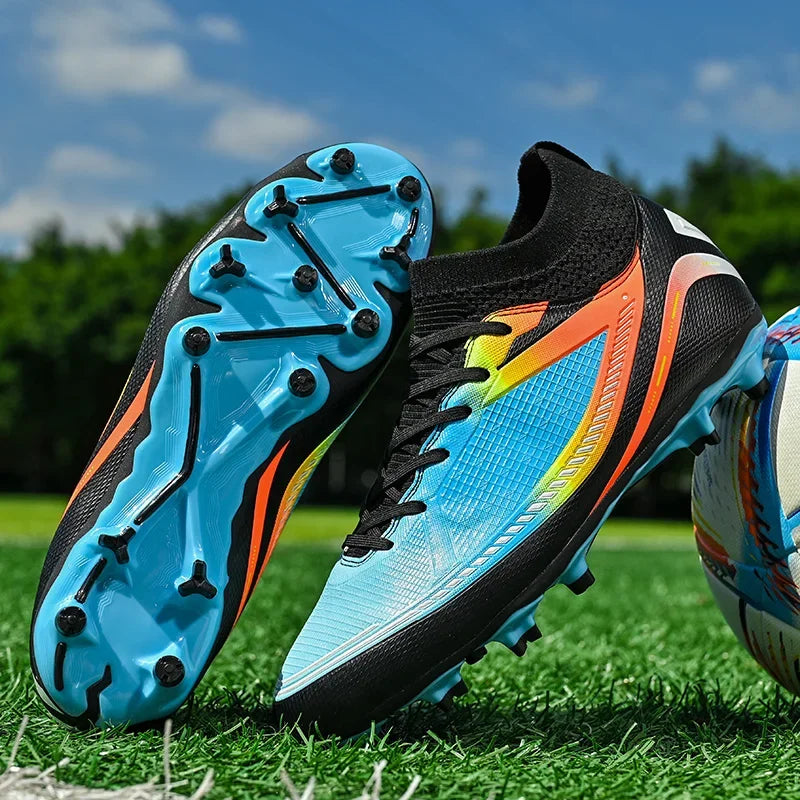 Rainbow Dual Color Messi Soccer Cleats/Outdoor Indoor Turf AG FG Shoes - The GoatFind