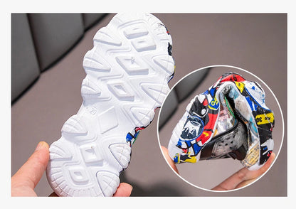 DCUK Boys & Girls High-Top Grafitti Kids Sneakers | Basketball Shoe