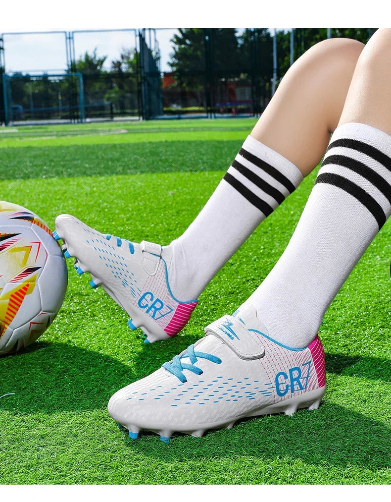 New CR7 Style Children Soccer Shoes | Cleats Ronaldo Style FG TURF Kids