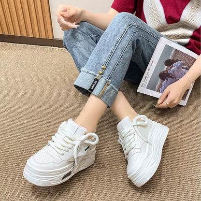 Flying Star Women's Pink Sneakers Shoes/Thick Sole Designer Platform - The GoatFind