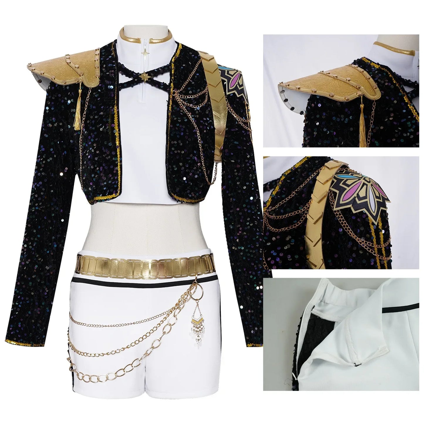 Kids Golden Rumi/Zoey/Mira/Saja Boys Cosplay KPop Demon Hunters Costume