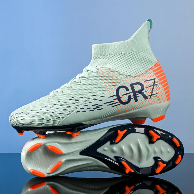 Ronaldo Style CR7 High top Best Soccer Cleats Shoes Youth/Kids Indoor/Outdoor