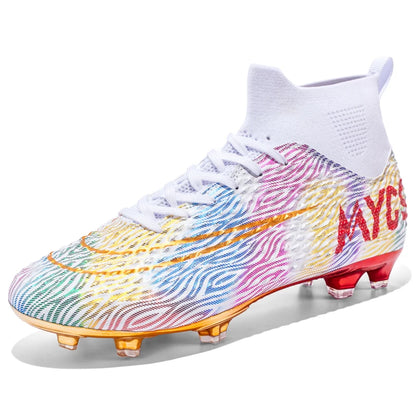 CR High Top Golden Soccer Cleats/Gold Plated Soles - The GoatFind