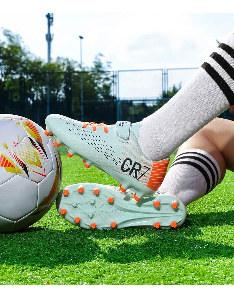 New CR7 Style Children Soccer Shoes | Cleats Ronaldo Style FG TURF Kids