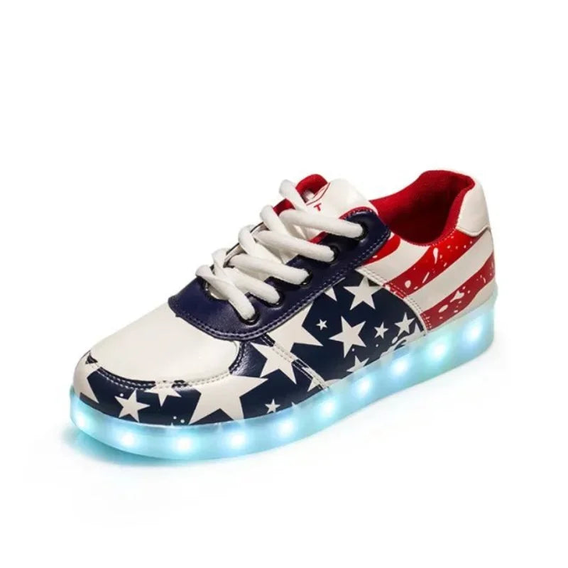 Luminous Light Up Glow LED Sneakers/Glowing Tron Unisex Rechargeable Couple's Shoes - The GoatFind