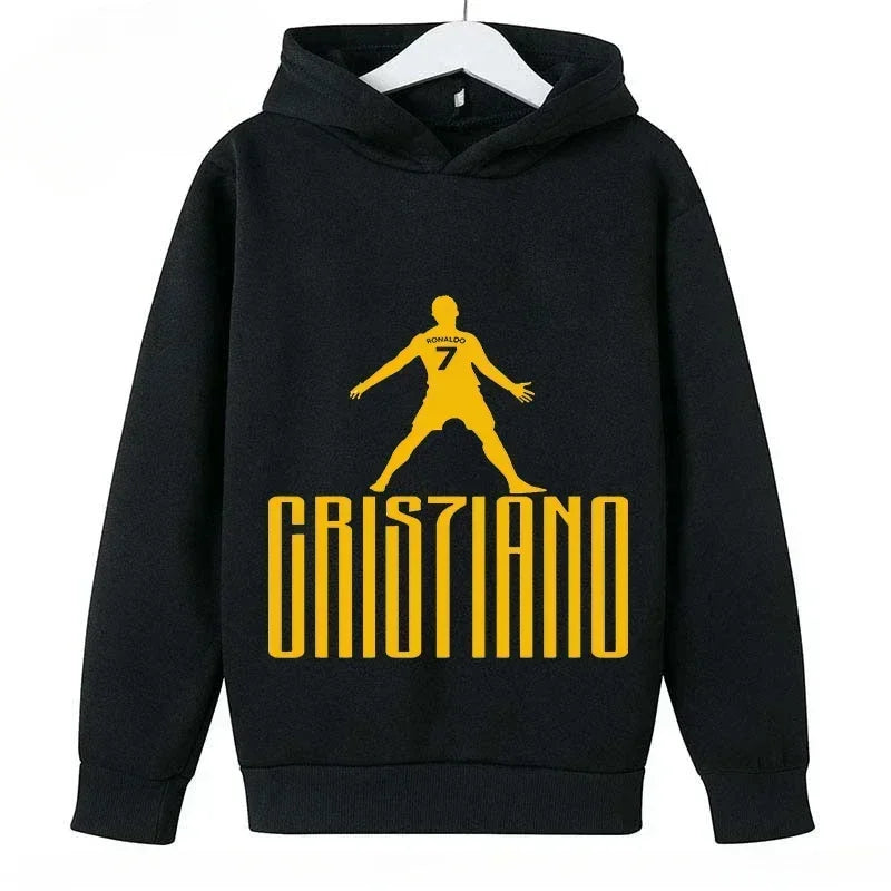 Kid's Ronaldo Hoodie Sweatshirts CR 7 Printed SIU Assorted Black Boys/Girls