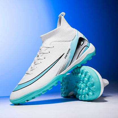 New Ronaldo Style CR Soccer Cleats/High Top TF/FG Shoes Adult/Youth - The GoatFind