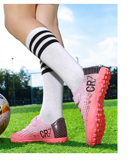 New CR7 Style Children Soccer Shoes | Cleats Ronaldo Style FG TURF Kids