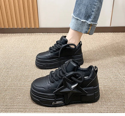 Flying Star Women's Pink Sneakers Shoes/Thick Sole Designer Platform - The GoatFind