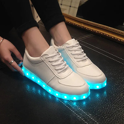 Luminous Light Up LED Sneakers/Glowing Tron Unisex Rechargeable Couple's Shoes - The GoatFind