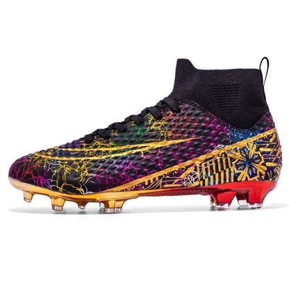CR High Top Golden Soccer Cleats/Gold Plated Soles - The GoatFind