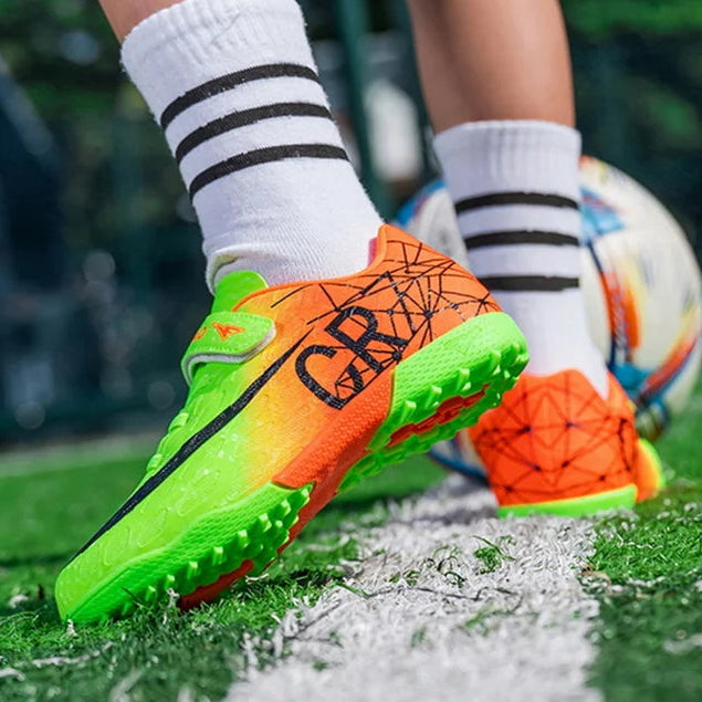 New Ronaldo Kids Soccer Cleats/Shoes/Boots Boy Girl futbol CR7 Youth