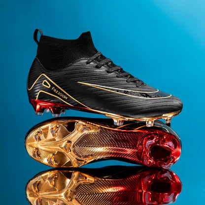 New Youth Soccer Cleats/Gold Mirror Bottom/CR7 Ronaldo Shoes TF/FG - The GoatFind