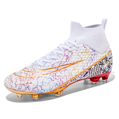 CR High Top Golden Soccer Cleats/Gold Plated Soles - The GoatFind