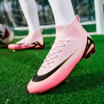 New Youth Soccer Cleats/Gold Mirror Bottom/CR7 Ronaldo Shoes TF/FG - The GoatFind