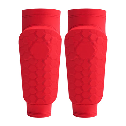 Kids Soccer Shin Guard Sleeves | Non-Slip Honeycomb Calf Protectors