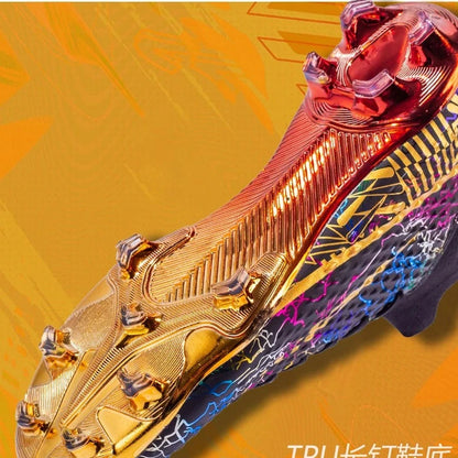 CR High Top Golden Soccer Cleats/Gold Plated Soles - The GoatFind