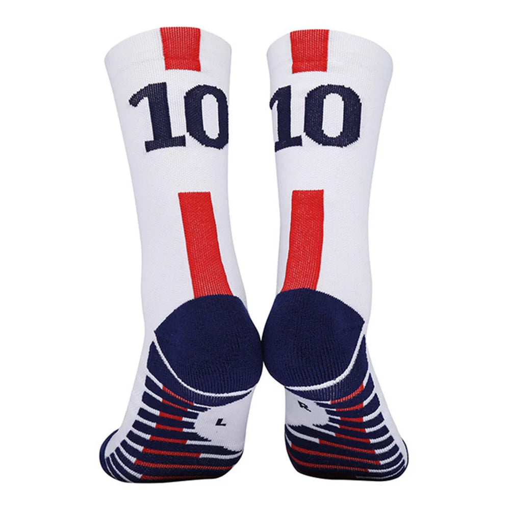Messi/Ronaldo Soccer Socks with Number 10/7 Kids/Adult Football Socks