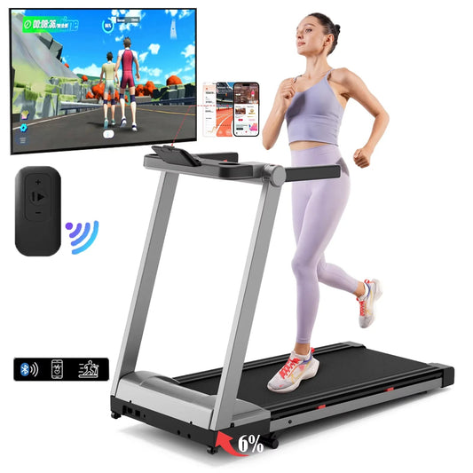 Foldable Home Treadmill/Walking Pad wt Handle Bar/Touch Screen Smart App