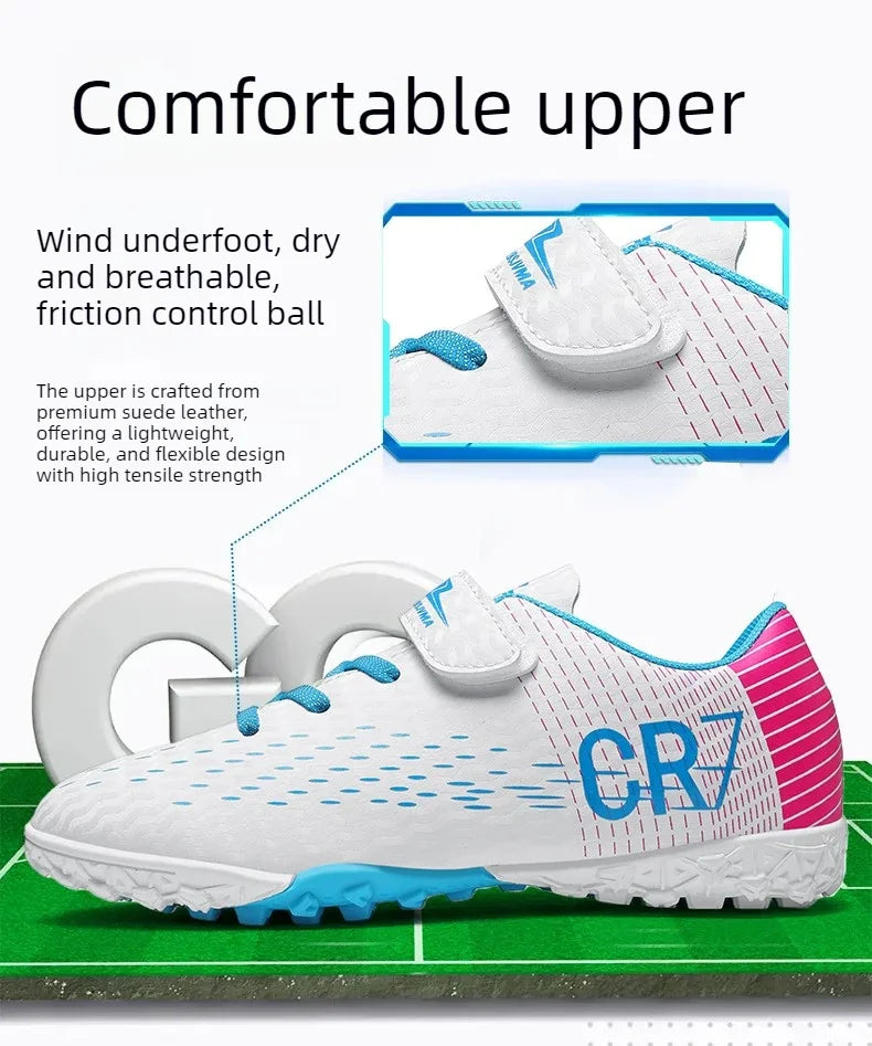 New CR7 Style Children Soccer Shoes | Cleats Ronaldo Style FG TURF Kids