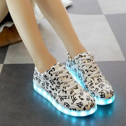 Luminous Light Up LED Sneakers/Glowing Tron Unisex Rechargeable Couple's Shoes - The GoatFind