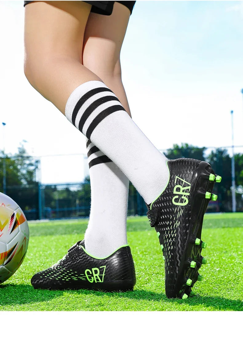 New CR7 Style Children Soccer Shoes | Cleats Ronaldo Style FG TURF Kids