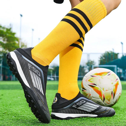 Lamine Yamal Style Laceless Soccer Shoes Cleats FG TF Youth Adult