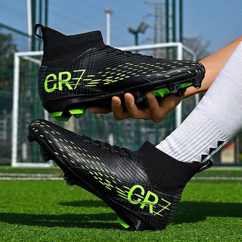 Ronaldo Style CR7 High top Best Soccer Cleats Shoes Youth/Kids Indoor/Outdoor