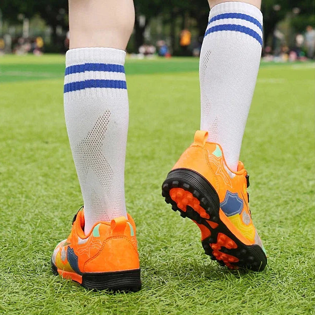 Indoor Kid's Soccer Shoes with auto lace/Training Shoes Non Slip Messi