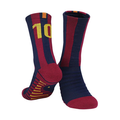 Messi/Ronaldo Soccer Socks with Number 10/7 Kids/Adult Football Socks - The GoatFind