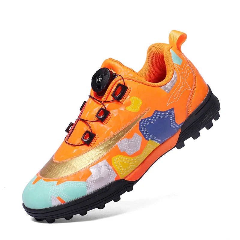 Indoor Kid's Soccer Shoes with auto lace/Training Shoes Non Slip Messi