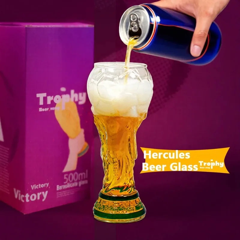 World Trophy Shaped Football/Soccer Beer Glass Cup Themed Mug