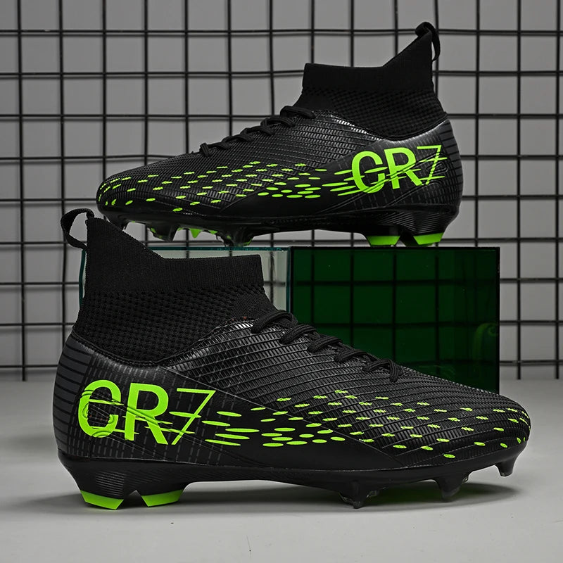 Ronaldo Style CR7 High top Best Soccer Cleats Shoes Youth/Kids Indoor/Outdoor