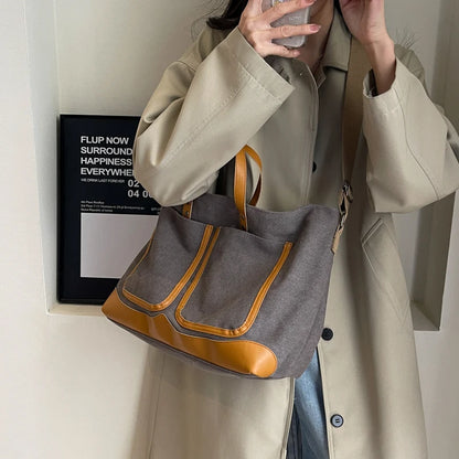 Multi Pockets Canvas Large Tote Bags/Shopper Shoulder Bag For Women - The GoatFind